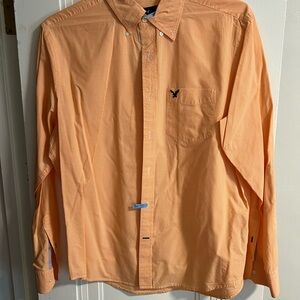American Eagle Outfitters Orange Casual Button Down Shirt